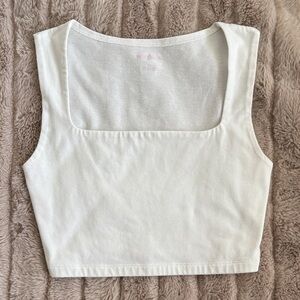 Wild Fable White Square Neck Crop Top